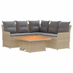Ensembles de meubles 4 pcs Beige et Gris clair Rotin PE 623604623604