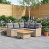 Ensembles de meubles 4 pcs Beige et Gris clair Rotin PE 623604623604