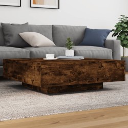 Table basse chêne fumé 100x100x31 cm bois d'ingénierie 623606623606