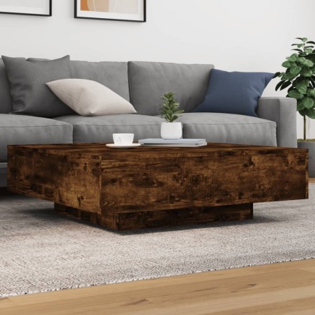 Table basse chêne fumé 100x100x31 cm bois d'ingénierie 623606623606