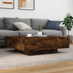 Table basse chêne fumé 100x100x31 cm bois d'ingénierie 623606623606