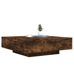 Table basse chêne fumé 100x100x31 cm bois d'ingénierie 623606623606