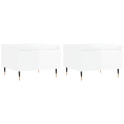 Tables basses 2 pcs blanc brillant 50x46x35cm bois d'ingénierie 623607623607