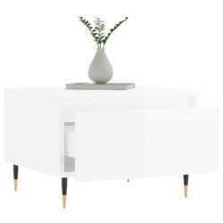 Tables basses 2 pcs blanc brillant 50x46x35cm bois d'ingénierie 623607623607