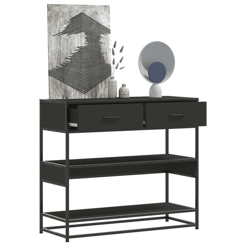 Table console noir 90x35x80 cm bois d'ingénierie 623608623608
