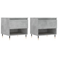 Tables basses 2 pcs gris béton 50x46x50 cm bois d'ingénierie 623611623611