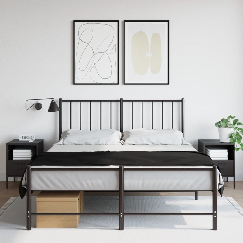 Tables de chevet 2 pcs noir 36x39x50,5 cm acier 623619623619