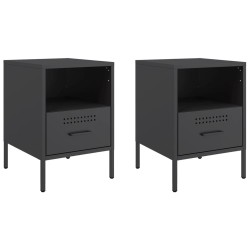 Tables de chevet 2 pcs noir 36x39x50,5 cm acier 623619623619
