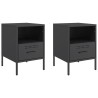 Tables de chevet 2 pcs noir 36x39x50,5 cm acier 623619623619