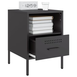 Tables de chevet 2 pcs noir 36x39x50,5 cm acier 623619623619