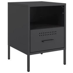 Tables de chevet 2 pcs noir 36x39x50,5 cm acier 623619623619
