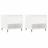 Tables basses 2 pcs blanc brillant 50x46x50cm bois d'ingénierie 623621623621