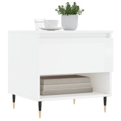 Tables basses 2 pcs blanc brillant 50x46x50cm bois d'ingénierie 623621623621