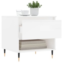 Tables basses 2 pcs blanc brillant 50x46x50cm bois d'ingénierie 623621623621