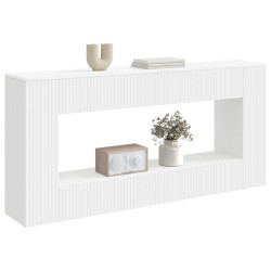 Table console Rayé Blanc 155 x 29 x 74 cm Bois d’ingénierie 623625623625