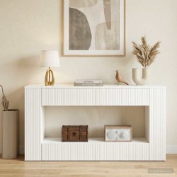 Table console Rayé Blanc 155 x 29 x 74 cm Bois d’ingénierie 623625623625