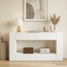 Table console Rayé Blanc 155 x 29 x 74 cm Bois d’ingénierie 623625623625