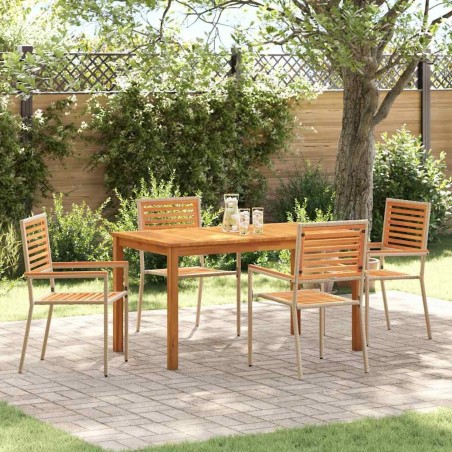 Ensemble de salle à manger pour jardin 5 pcs Beige 623626623626