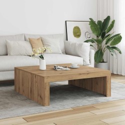 Table basse chêne artisanal 100x100x35 cm bois d'ingénierie 623629623629