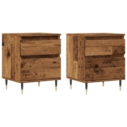 Tables de chevet 2 pcs vieux bois 40x35x50 cm bois d’ingénierie 623632623632
