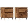 Tables de chevet 2 pcs vieux bois 40x35x50 cm bois d’ingénierie 623632623632