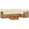 Ensemble de canapé d'angle avec coussin 6 pcs Naturel et Crème 623634623634