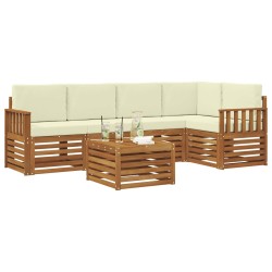 Ensemble de canapé d'angle avec coussin 6 pcs Naturel et Crème 623634623634
