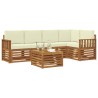 Ensemble de canapé d'angle avec coussin 6 pcs Naturel et Crème 623634623634