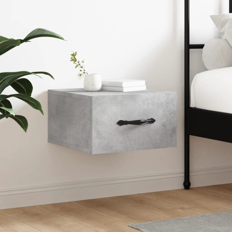 Table de chevet murale gris béton 35x35x20 cm 623637623637