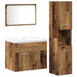 Ensemble de mobilier de salle de bain avec étagère 4 pcs Marron 623640623640