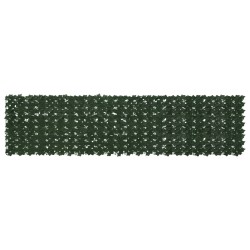 Écran de balcon avec feuilles Vert foncé 300 x 75 cm 623643623643