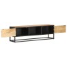 Meuble TV avec porte sculptée 130x30x40cm Bois de manguier brut 623644623644