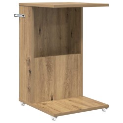 Table d'appoint avec roue Chêne artisanal 40 x 35 x 60 cm 623647623647