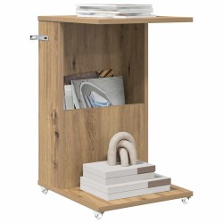 Table d'appoint avec roue Chêne artisanal 40 x 35 x 60 cm 623647623647