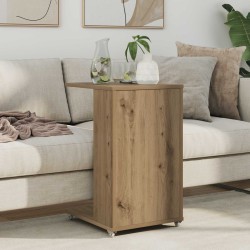 Table d'appoint avec roue Chêne artisanal 40 x 35 x 60 cm 623647623647