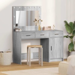 Table de Toilette avec tiroir 2 pcs Gris Bois d'ingénierie 623649623649