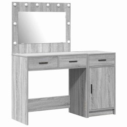 Table de Toilette avec tiroir 2 pcs Gris Bois d'ingénierie 623649623649