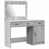 Table de Toilette avec tiroir 2 pcs Gris Bois d'ingénierie 623649623649