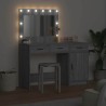 Table de Toilette avec tiroir 2 pcs Gris Bois d'ingénierie 623649623649