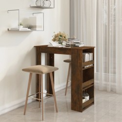 Table de bar et étagère de rangement Chêne fumé 102x50x103,5 cm 623652623652