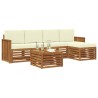 Ensemble de canapés d'extérieur 6 pcs Naturel et Crème 623660623660