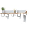 Étagère de vasque murale acier et bois massif d'acacia 623662623662