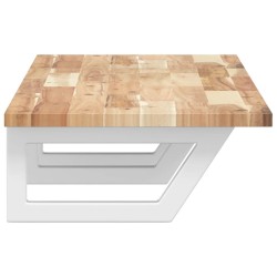 Étagère de vasque murale acier et bois massif d'acacia 623662623662