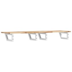 Étagère de vasque murale acier et bois massif d'acacia 623662623662
