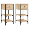 Tables de chevet 2 pcs chêne sonoma 34x36x70 cm bois ingénierie 623665623665