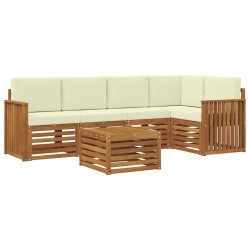 Ensemble de canapé d'angle avec coussin 6 pcs Naturel et Crème 623667623667