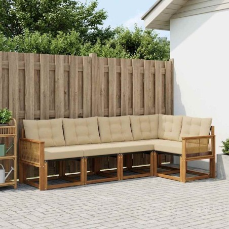 Ensemble de canapés d'extérieur 5 pcs Naturel et Beige 623671623671