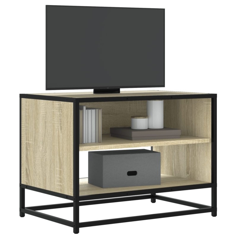 Meuble TV chêne sonoma 61x40x46 cm bois d'ingénierie et métal 623673623673