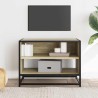 Meuble TV chêne sonoma 61x40x46 cm bois d'ingénierie et métal 623673623673