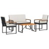 Ensemble de meubles d'extérieur 4 pcs Noir et blanc crème 623675623675